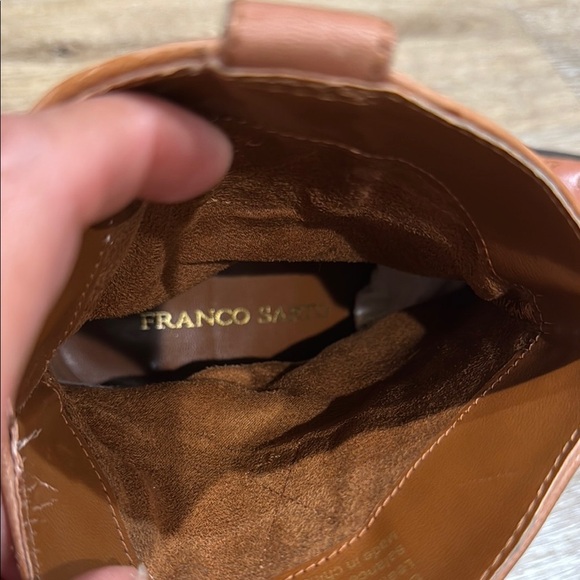 Franco Sarto Size 6M Tan Ankle Boots Western Style Leather Upper - Picture 2 of 15